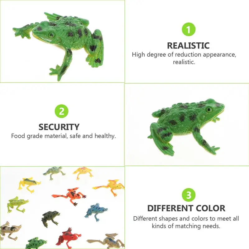 12Pcs Frogs Kids Plastic Rubber Tiny Figurines Jumping Reptile Birthday Party Supplies