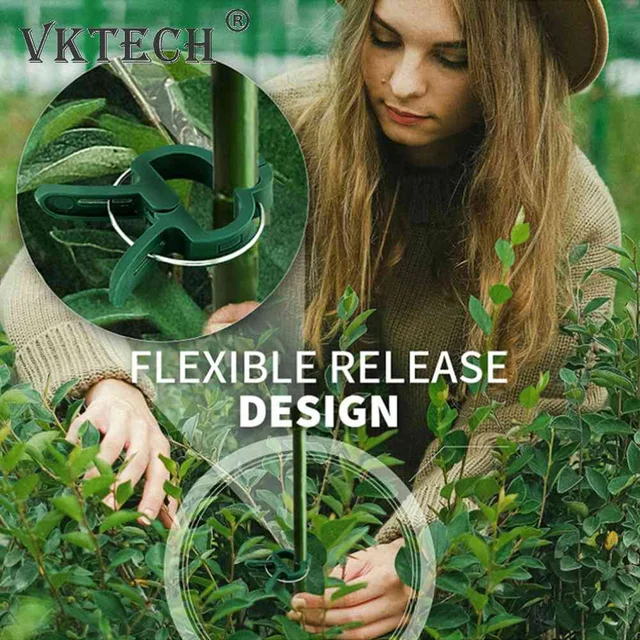 Oltó Tétek Csatlakozói Klip Újrafelhasználható Növény Rögzített Klipek Műanyag Multifunkcionális Hordozható Konzol Pólus Kertészeti Zöldségekhez - Image 3