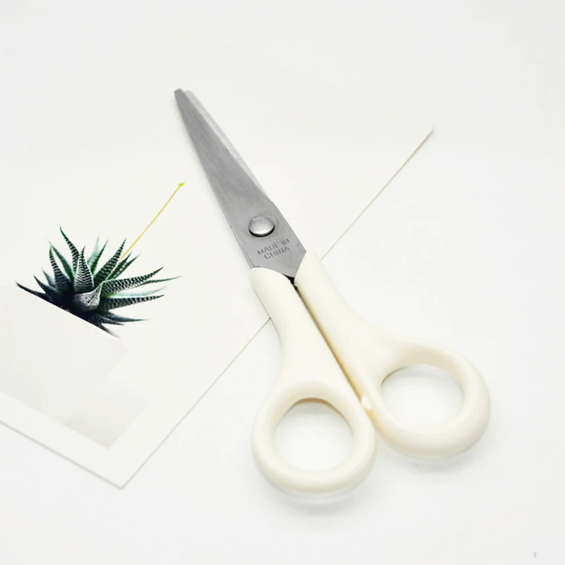 White Portable Stainless Steel Safety Scissors for Kids & Students 6