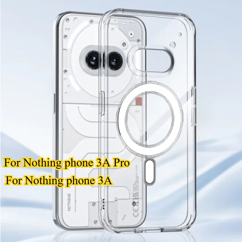 Clear Acrylic Shockproof Phone Cover with Magnetic Wireless Charging Capability