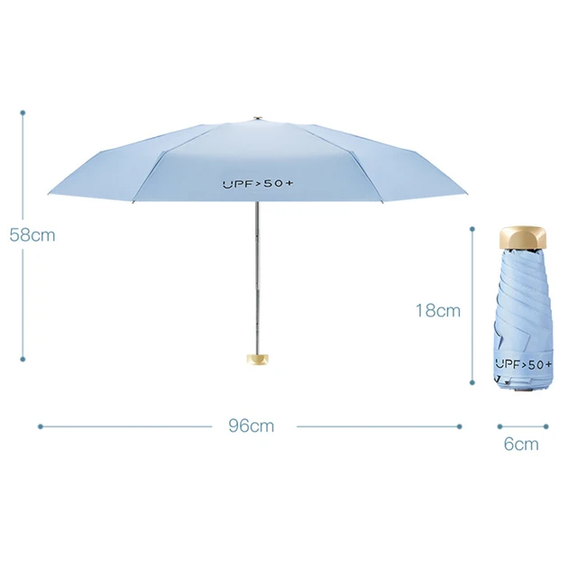 Mini Napsósító Esernyő Nagyon Kicsi Eső Vinil Zseb Napvédelem És Ultraibolya Védelem Parasol Uv50+ - Image 4