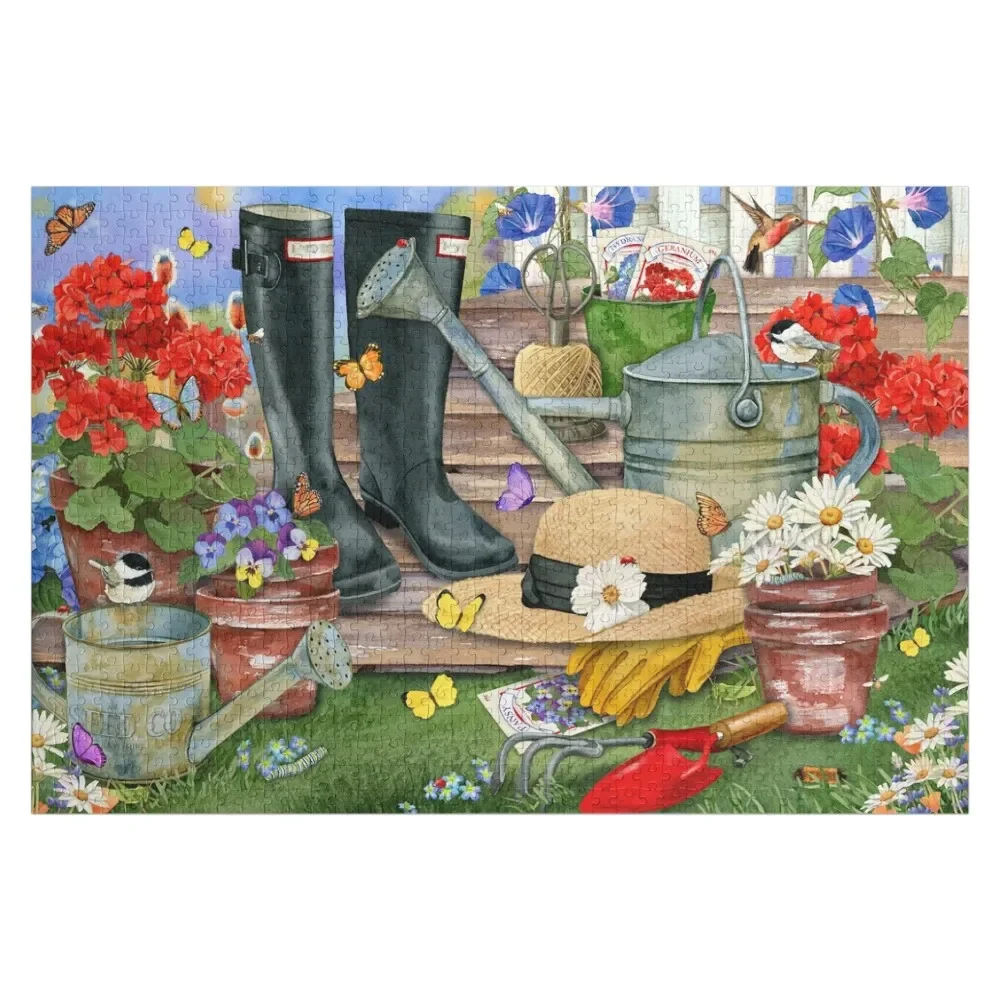 Summer Gardening Jigsaw Puzzle Works Of Art Name Wooden Toy Scale Motors Puzzle