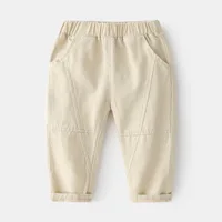 2-6Y الفتيان القطن سراويل تقليدية 2025 ملابس الاطفال الطفل بلون مرونة الخصر السراويل الأطفال السراويل الطويلة لارتداء اليومي 3
