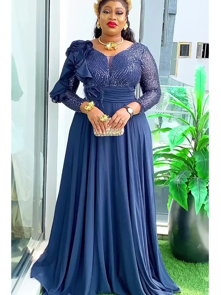 African Dress for Women 2025 Plus Size Turkey Wedding Party Long Dress Dashiki Ankara Outfits Robe