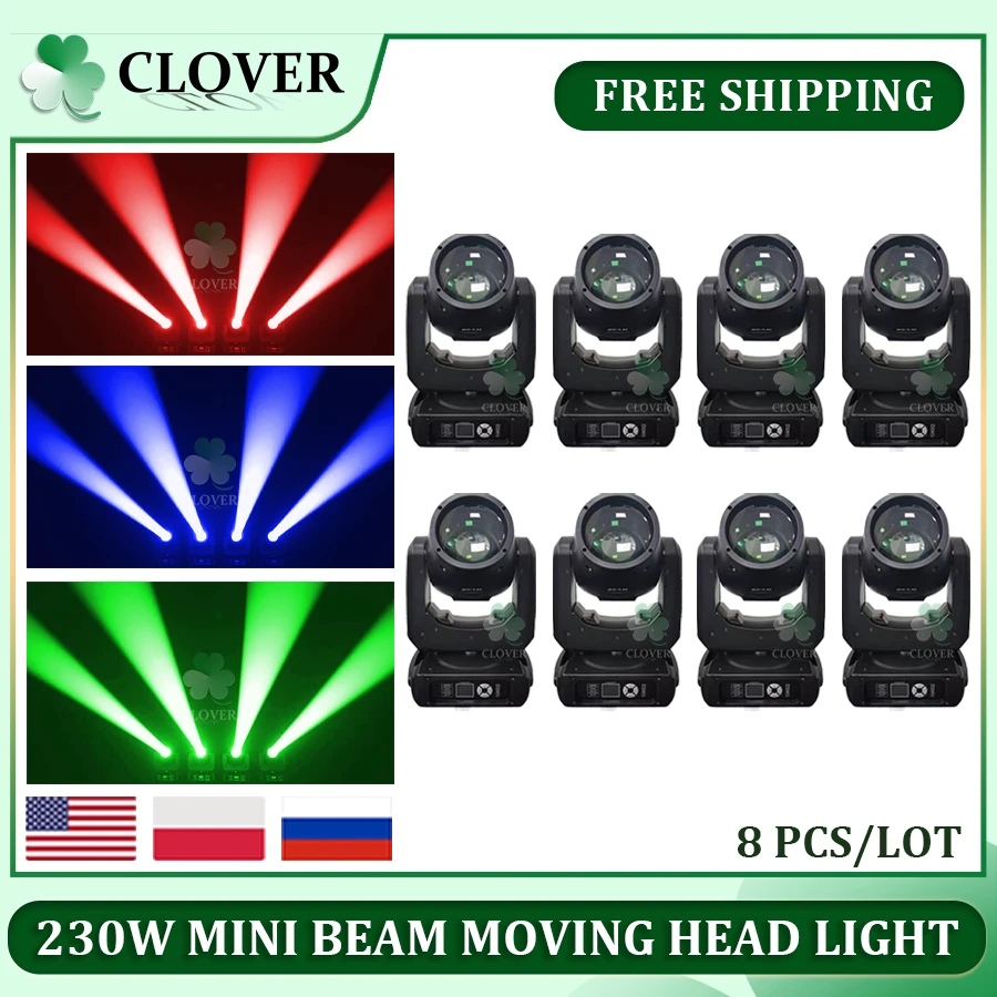 0 Tax 8Pcs Lyre Mini Beam 230W 7R Moving Head Light 230W Dj Moving Key Model Beam 7R Sharpy Beam 230 Stage Disco Light