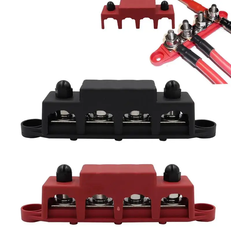 

Power Distribution Block Universal Electrical Block Buss Bar For Trucks Boat Cars High Current Terminal Studs With Covers