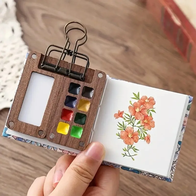Empty Wooden Watercolor Palette 1