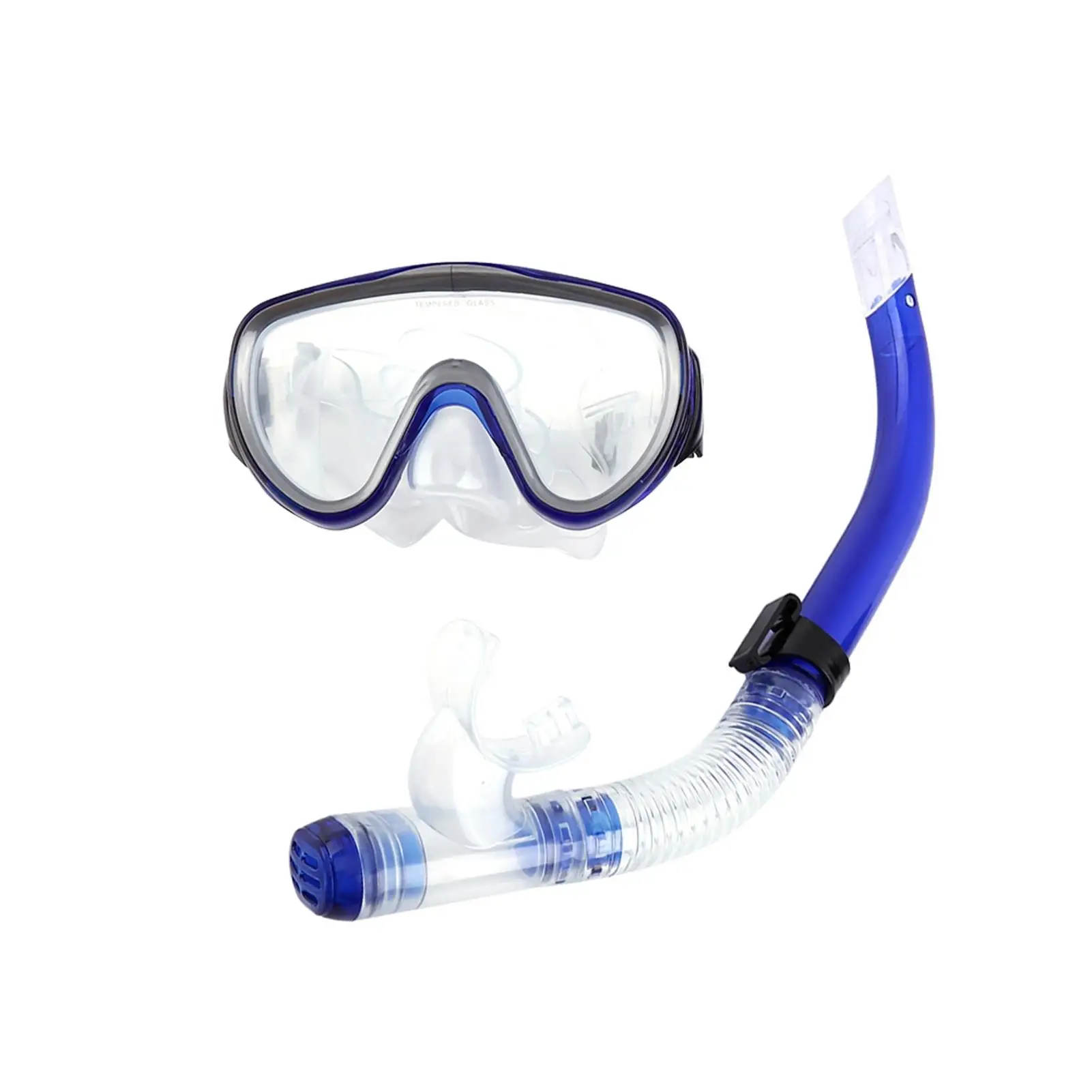 Adult Tempered Glass Snorkel Dive Mask-Half Dry Scuba Swimming Equipment for Training & Snorkeling