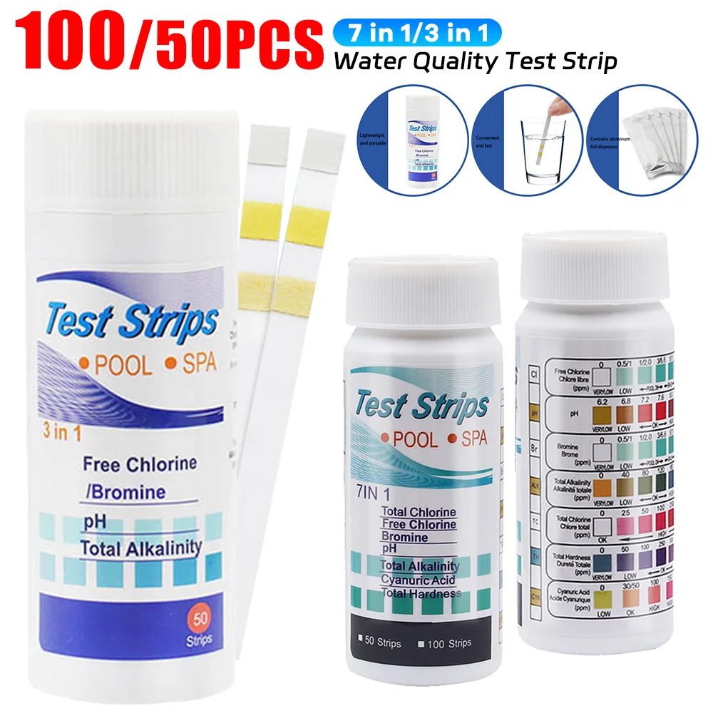 7 in 1 Aquarium Test Strips Water Quality Test Fish Tank Kit Pool Tester Paper aquarium test strips aquarium water quality testing agent