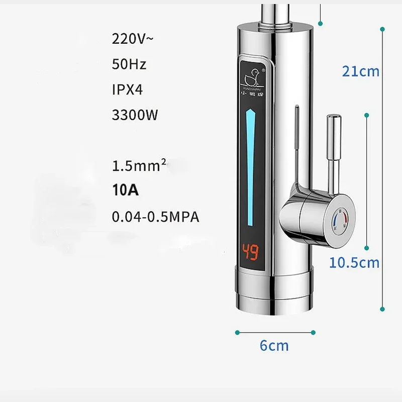 Electric Water Heater 3300W Electric kitchen instant heating faucet heater hot cold dual-use Tankless water quickly heating tap with LED display