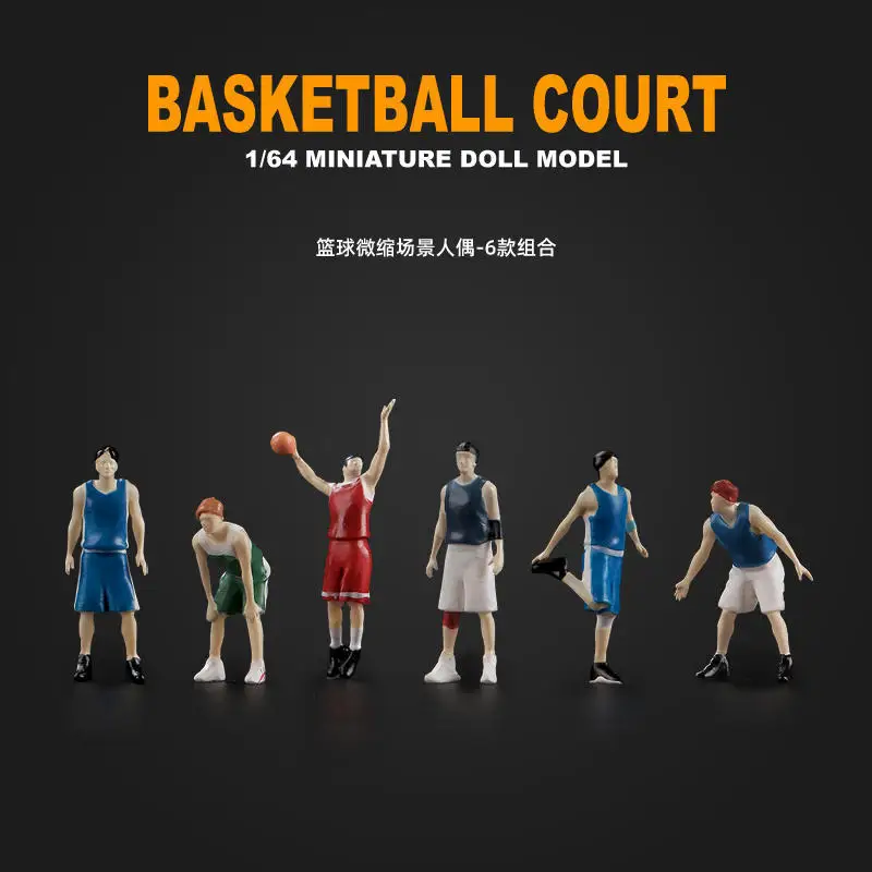 

1/64 Basketball Player Combination Miniature Figure Model Props Creative Photography Display Collection Decoration