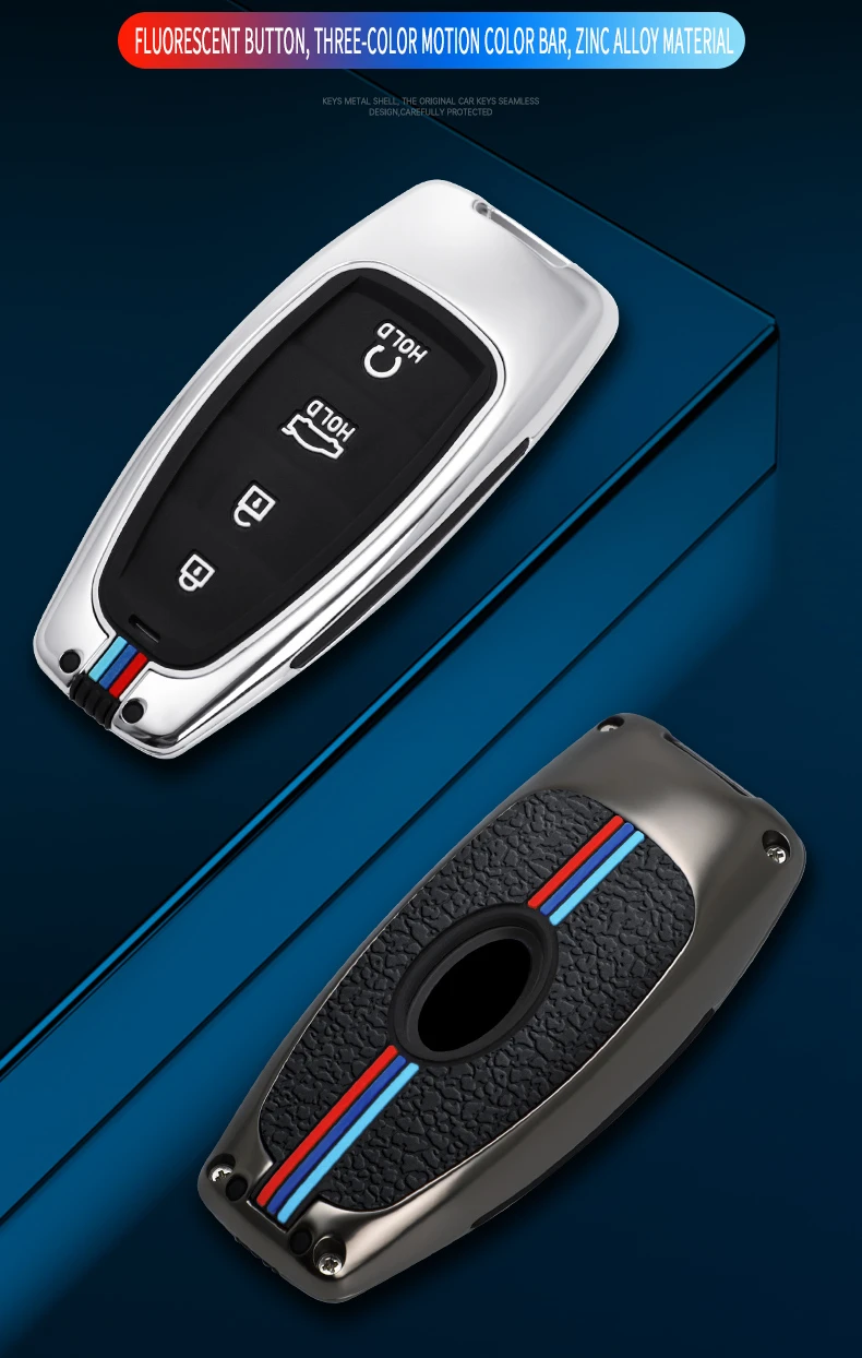 Portachiavi in lega di zinco per Hyundai Solaris Sonata Hybrid NEXO NX4 New Grand Santa Fe Tucson 2021 2022 portachiavi con ingresso senza chiave - S2ed6c1621d444fc381c99080d495de217