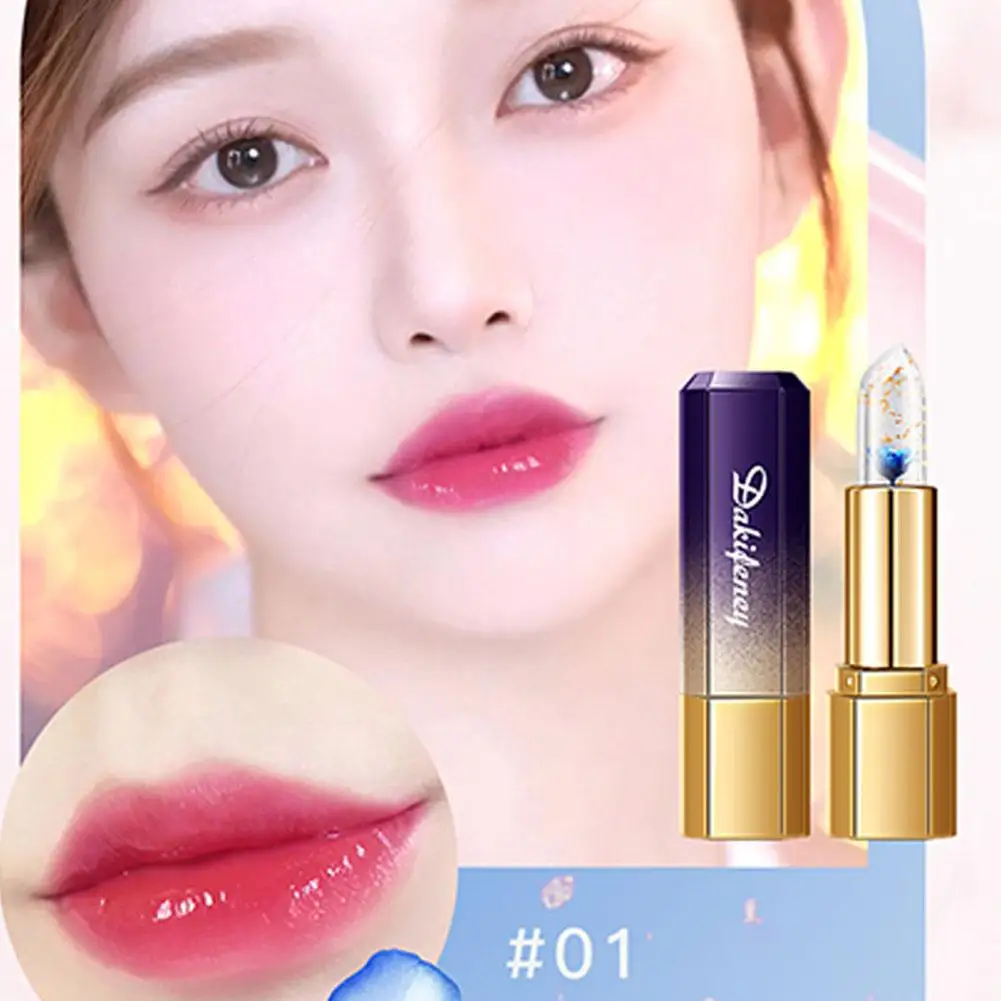 Petal Jelly Color Changing Lipstick Transparent Waterproof Long Lasting Lipstick Temperature Color Changing Lip Balm Lips Care