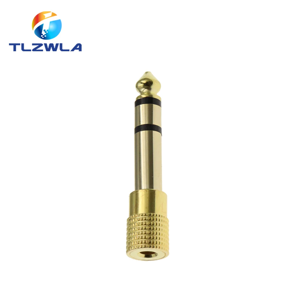 1PCS Gold 6,3mm 1/4 "Stecker auf 3,5 MM 1/8" Weibliche Jack Stereo Kopfhörer Audio Adapter hause Anschlüsse Adapter Mikrofon – Detail 8