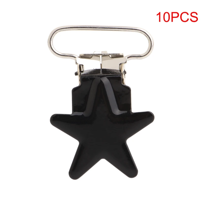 

10Pcs Baby Star Metal Suspenders Clips Soothers Holder Pacifier Clips