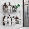 2 Pcs Rustproof Stainless Steel Bathroom Organizer with 5 Hooks,Large Capacity,No Drilling,Suitable for Bathroom Storage 3
