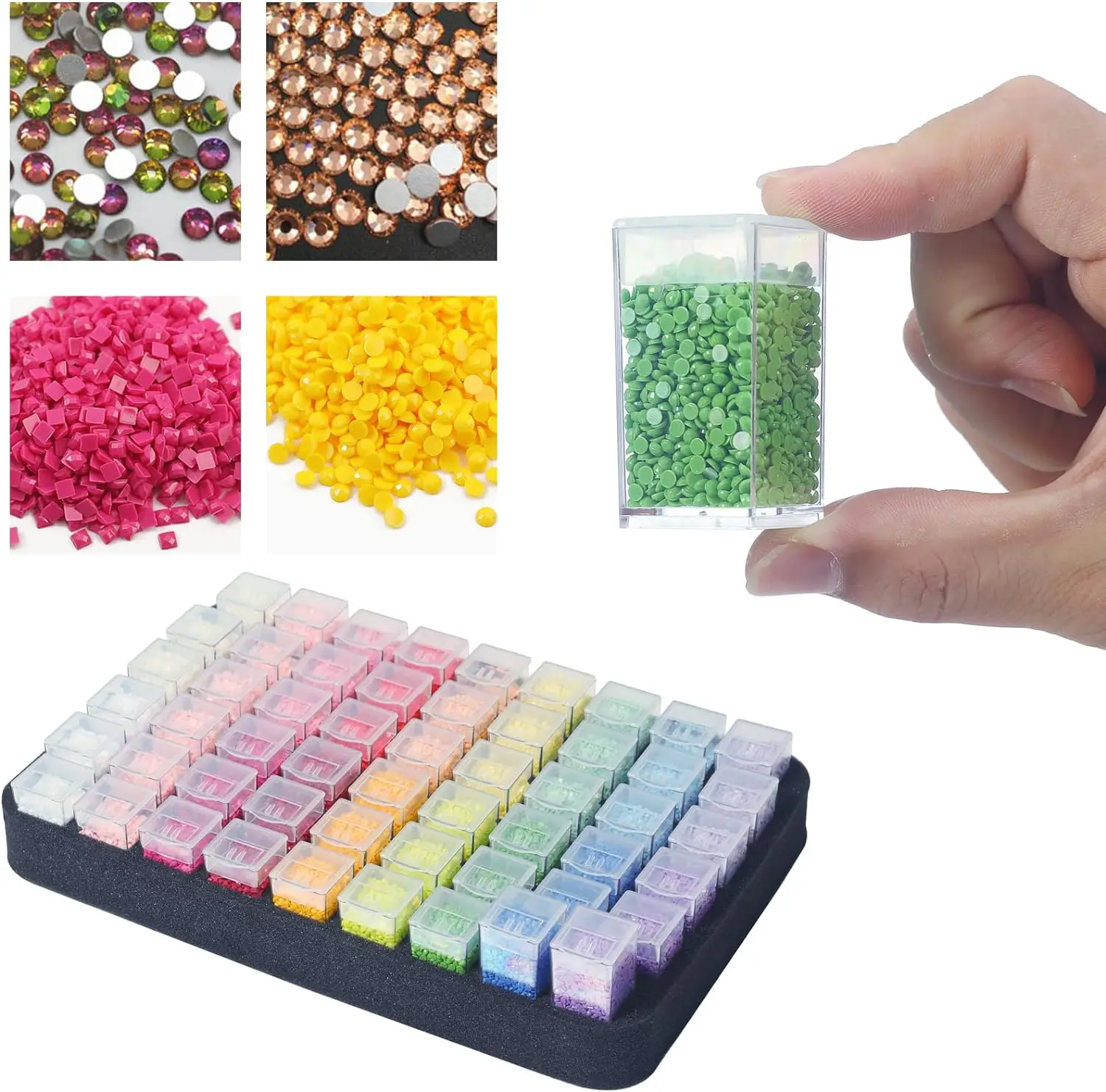 54 Bottles Diamond Painting Accessories Tools Storage Containers Bag Diamond Painting Tool Pen Carry Case Mosaic Storage Box