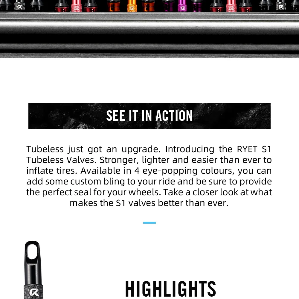 RYET Presta Tubeless-Ventile, 44/60/70/80 mm Tubeless-Fahrradventile für Rennrad/MTB, CNC-Aluminium-Ventilkern, abnehmbarer Dichtstoff-Com – Detail 4