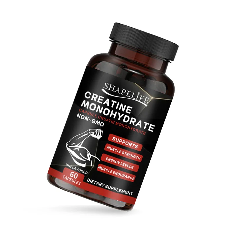 

Creatine monohydrate capsules enhance muscle growth, cellular energy, and endurance for exercise, fitness, strength enhancement