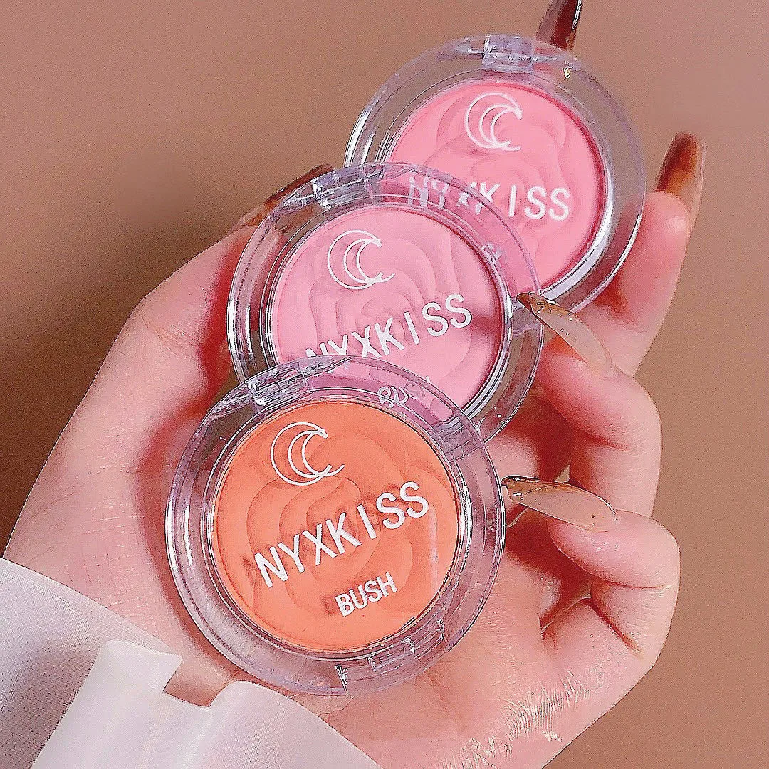 Blush Palette Embossed Petals Peach Pink Orange Tint Makeup Cheek Contour Rouge Cosmetics Long-lasting Face Brightens