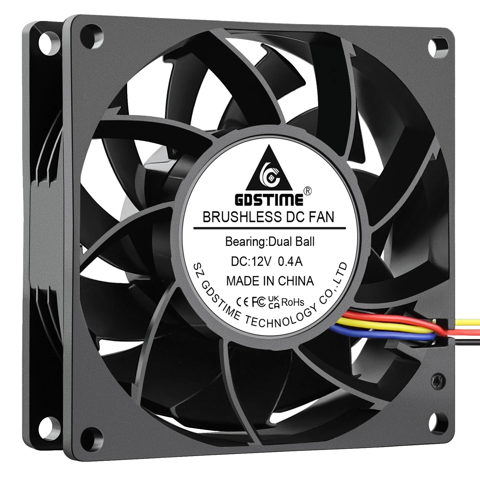 Gdstime 80 mm Caixa do Computador Ventilador de Refrigeração dc 12v sem Escova Dupla Rolamento de Esferas 8025 Ventilador de Reforço 80x25 mm 4pin Ventilador com Função Pwm Peças - Imagem 2