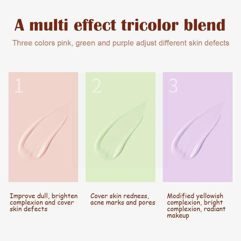 Liquid Foundation Makeup Cosmetics Makeup Cream Three Colors Liquid Concealer Mixed Isolation Lotion Pore Moisturizing Foundation Makeup Primer Face Invisible Base Skin Br L4J5