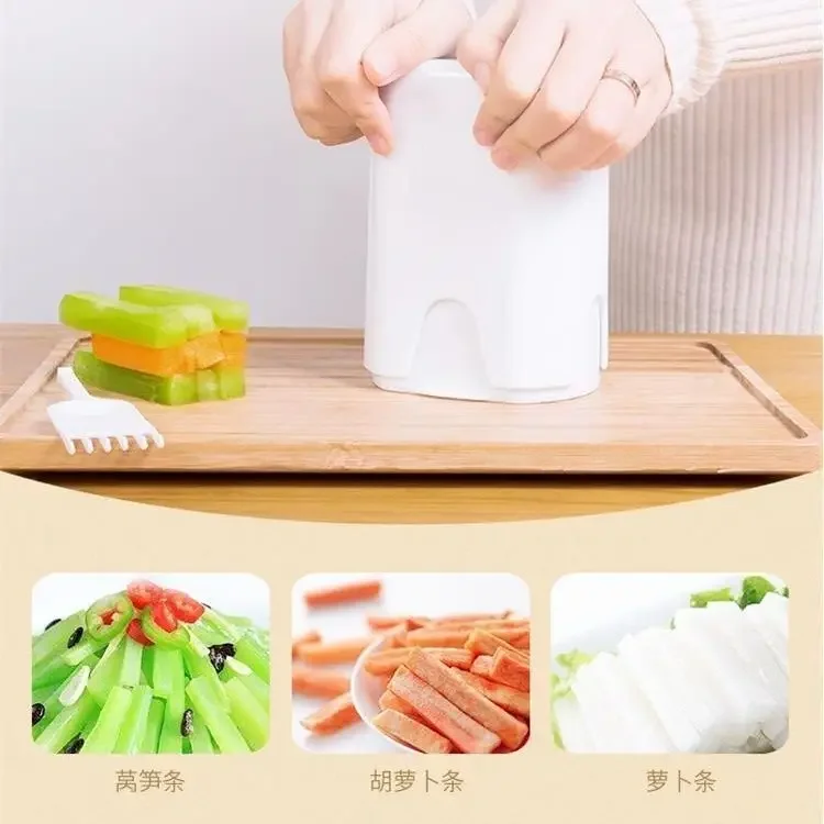 Seekfunning French Fry Cutter,Natural Cut Rapid Slicer Vegetable Dicer Potato Slice Tool Easy to Clean, Size: Fry Rapid Cutter, White
