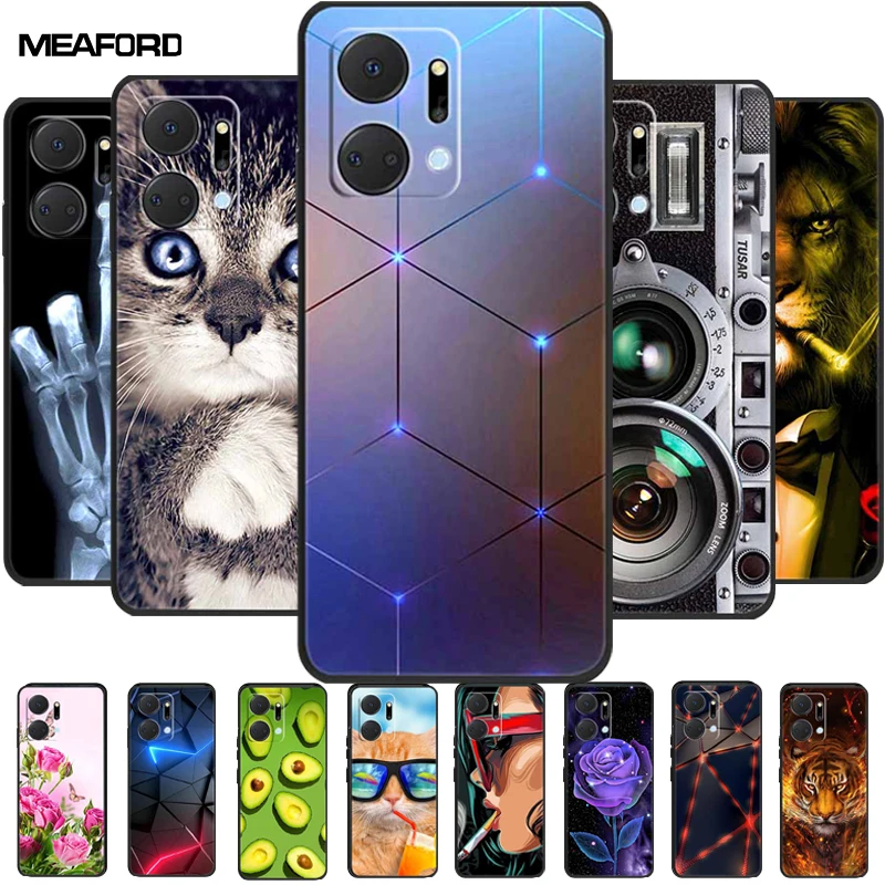 Cover Per Huawei Honor X7a – Custodia Silicone TPU Trasparente Con Disegno, Antiurto, Ricarica Wireless, Morbida E Sottile