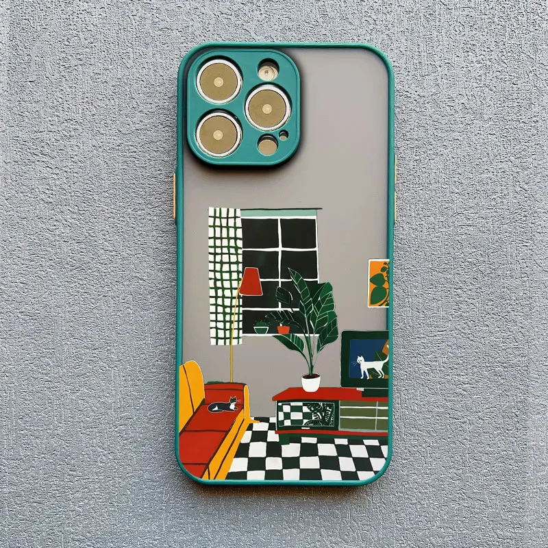 Niedliche Sofa-Freizeit-Katzen-Handyhülle für iPhone 17 16 15 14 13 12 11 Pro Max X XS XR 15 14 Plus Mini Stoßfeste Rückabdeckung Fundas – Detail 9
