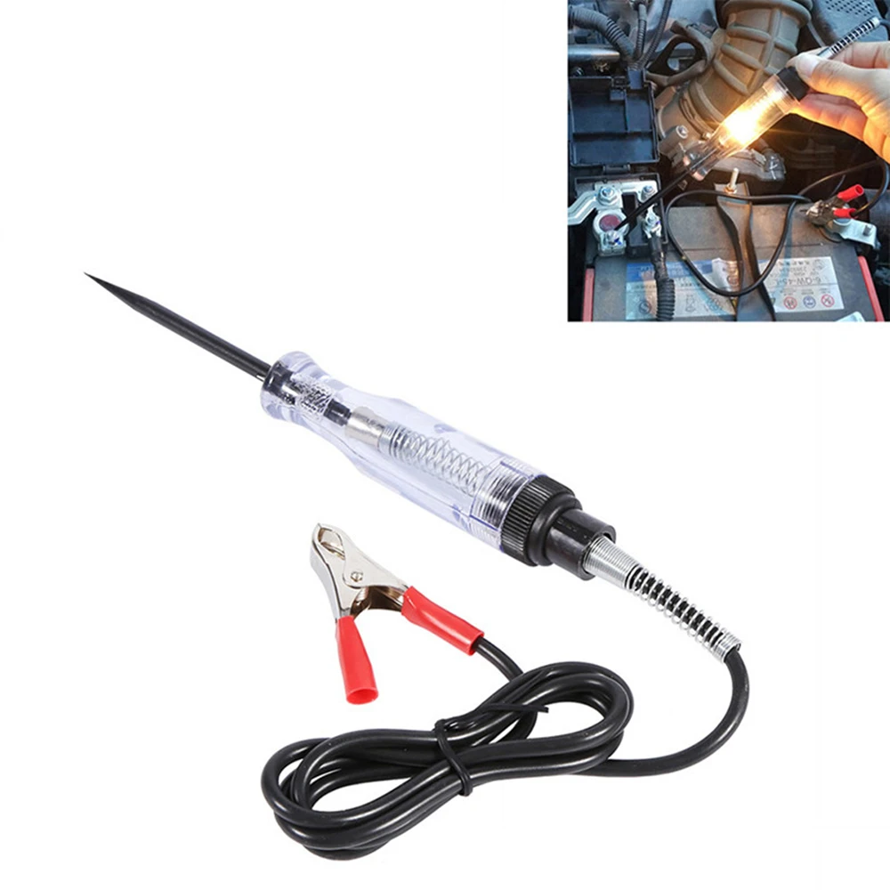 Car Electrical Wire Circuit Tester 6V 12V 24V DC Truck Voltage Check  Alligator Clip VoltMet Probe Pen Light Bulb For Automobile