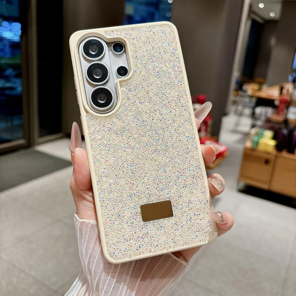 Multicolored Rhinestone Glitter Phone Case with Camera Protection