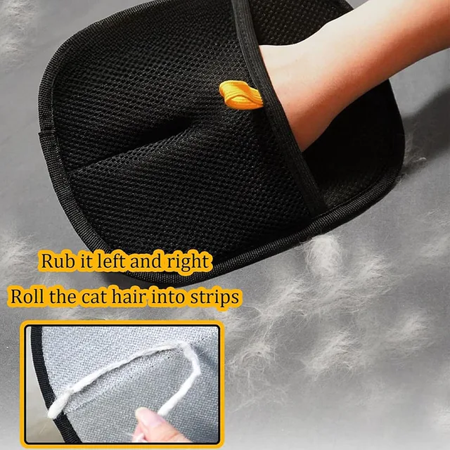 Hot pet hair removal tools reusable gloves, pet double-sided beauty gloves, carpet removal pet fur hair pet supplies 2