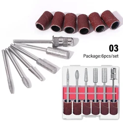 Premium Nail Art Drill Bits Set for Gel Tip Grinding and Polishing (6PCS Set)