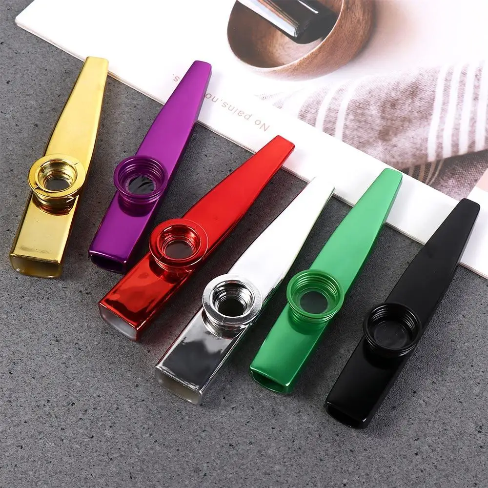 Aluminium Alloy Metal Kazoo Learn Easily Detachable Diaphragm Mouth Kazoos Instruments Multi Colors Musical Instruments Flutes