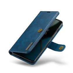 Premium DG.MING Detachable Leather Wallet Case with Magnetic Closure and Dual Folding Design for OnePlus 11 (Blue)