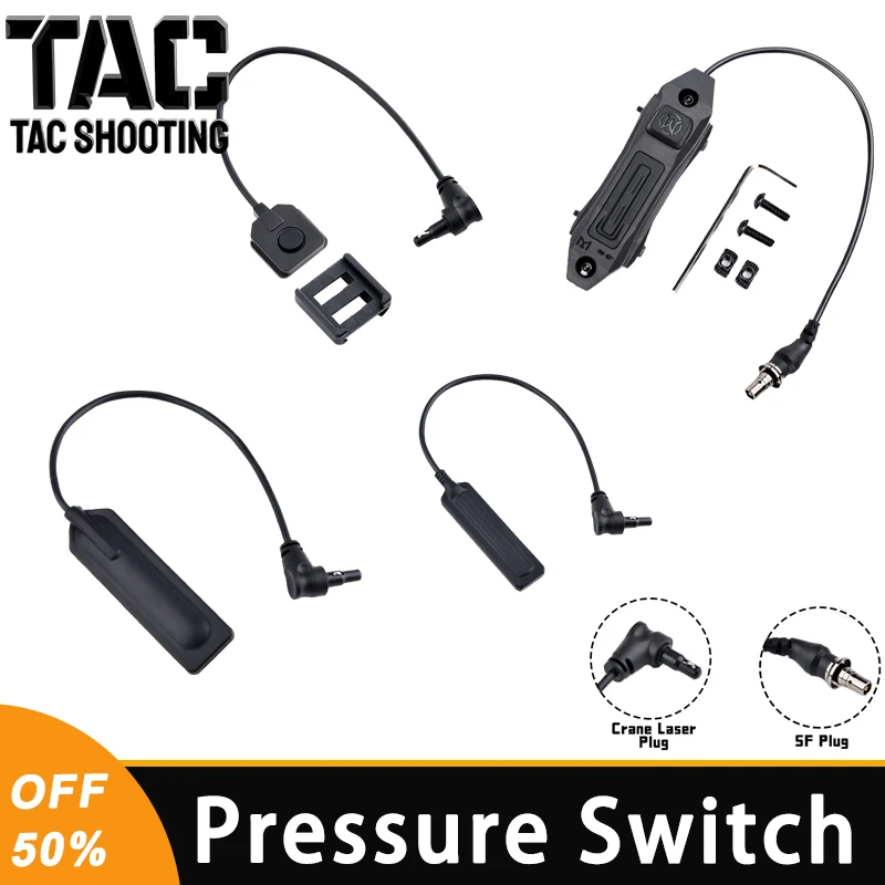 WADSN 전술 단추 모드 스위치 크레인 레이저, M300 M600 손전등용 SF 플러그, 사냥 무기 에어소프트 건 스카우트 액세서리, 신제품