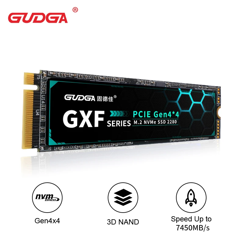 GUDGA SSD PCIe 4.0 Nvme M2 SSD 7000 mb/s 4TB 2TB 1TB 512GB M.2 Solid State Drive M2 2280 Internal SSD For PS5 Desktop Laptop