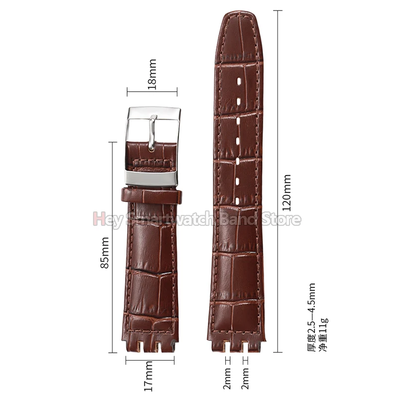 Premium Genuine Cowhide Leather Watch Band - Sweatproof Strap