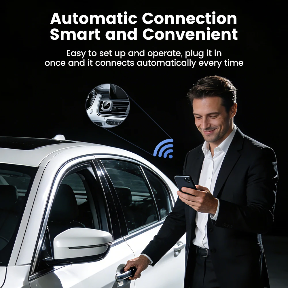 Toocki Wireless CarPlay & Android Auto Adapter with Dual-Band WiFi and Bluetooth Connectivity for Effortless In-Car Integration