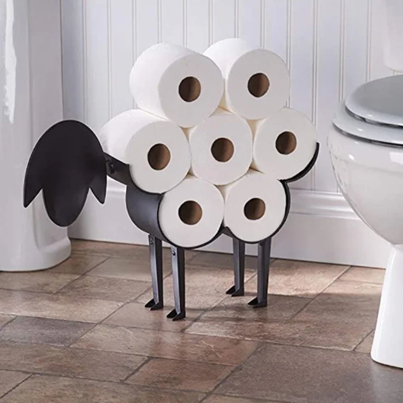 

Toilet Paper Holder Sheep Decorative - Free-Standing Bathroom Tissue Storage Toilet Roll Holder Iron Paper Bathroom Storage