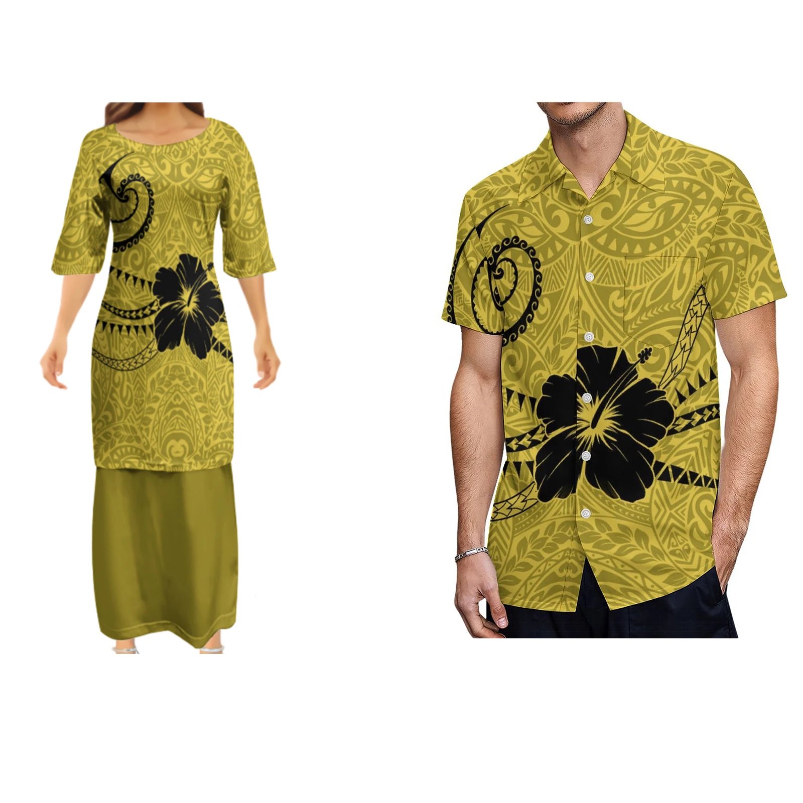 Tanie Hurtownie Pacific Island wysokiej jakości 7XL Samoa plemienne sukienki Puletasi dostosowane na sklep