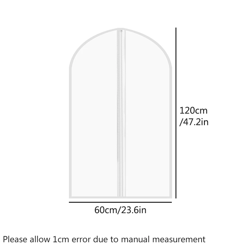 Description Picture 4 of item5pcs transparent clothing dust cover, dry cleaning shop suit jacket, dust bag, transparent clothing storage bag, hanging bag