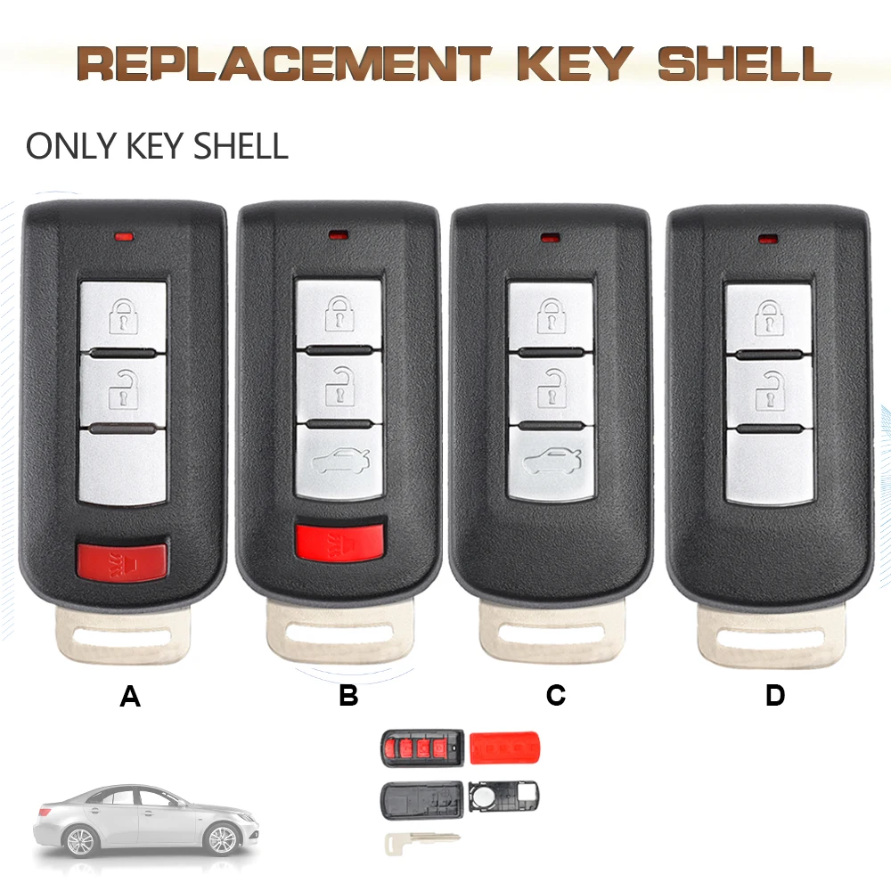 

KEYECU Smart Remote Key Shell Case Fob 2/3/4 Button for 2011-2018 Mitsubishi Lancer Mirage Outlander Sport