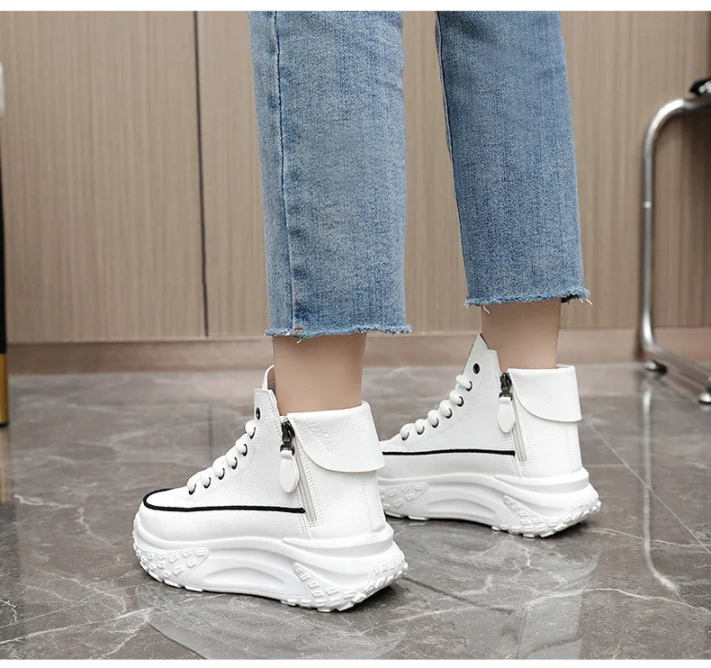 Luxury Fashion High-Top Platform Sneakers for Women: Comfort Elevated - true deals club