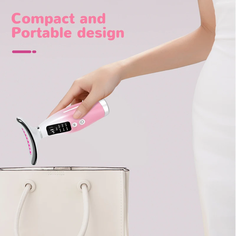 Portable Neck and Face Beauty Massager with LED Light Therapy