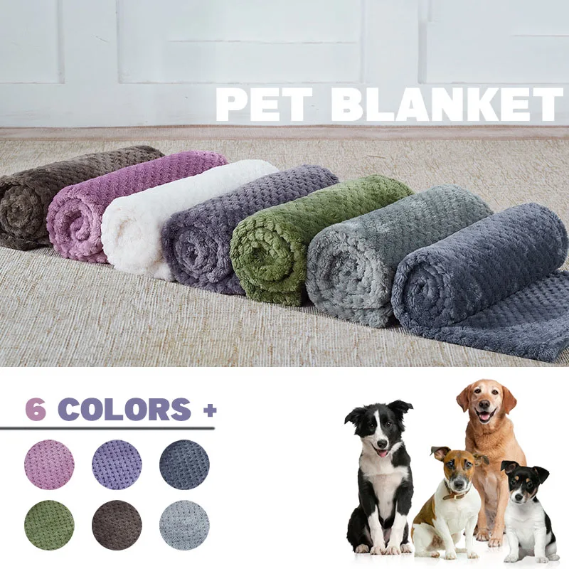 SoftPetBlanketPlushDogSleepingBlanketSolidColorWashableSofa