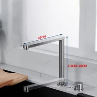 ก๊อกน้ำสำหรับห้องครัวยกซ่อนแบบพับได้หมุนได้360หน้าต่างด้านในที่มองไม่เห็นก๊อกน้ำร้อนผสมน้ำเย็นพร้อมที่จับอิสระ 1