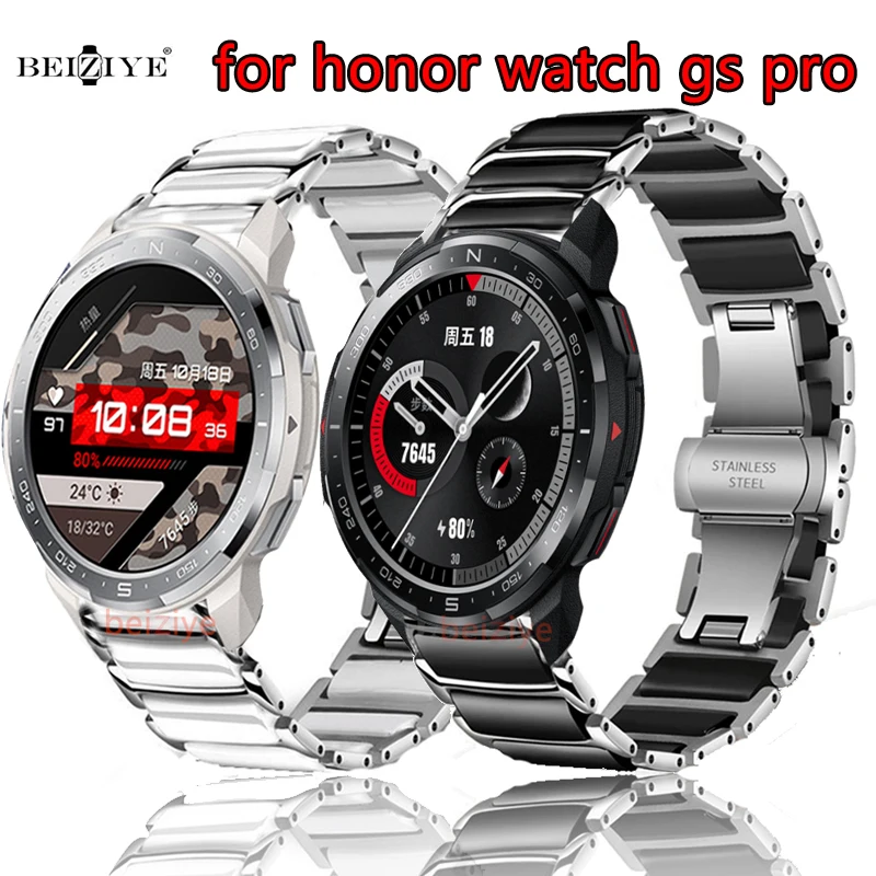 

High Quality Ceramic Band For Honor Watch gs pro Ceramic Stainless Steel Wristband For honor watch gs pro Smartwatch Bracelet