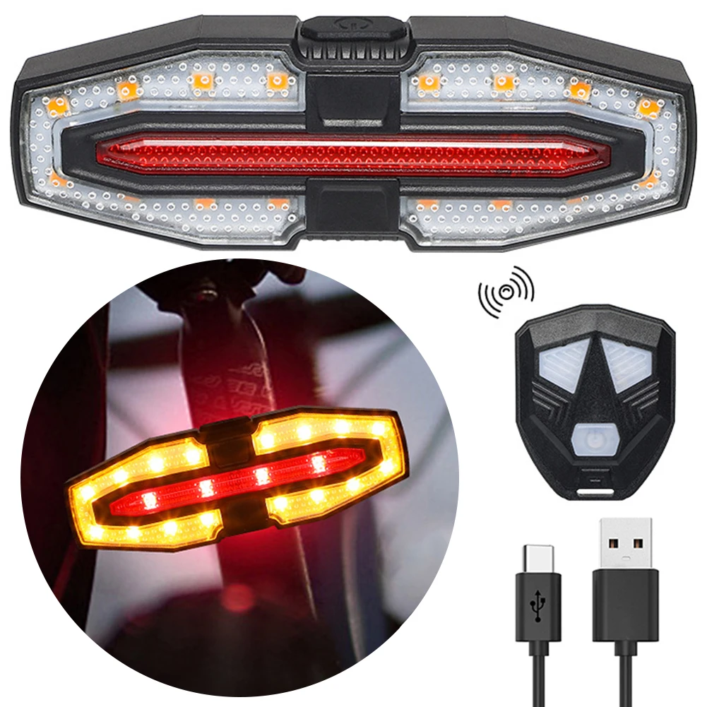 Fanale Posteriore Bici Con Indicatori Di Direzione – Luci LED, Telecomando, Ricaricabile USB, Nero - 3