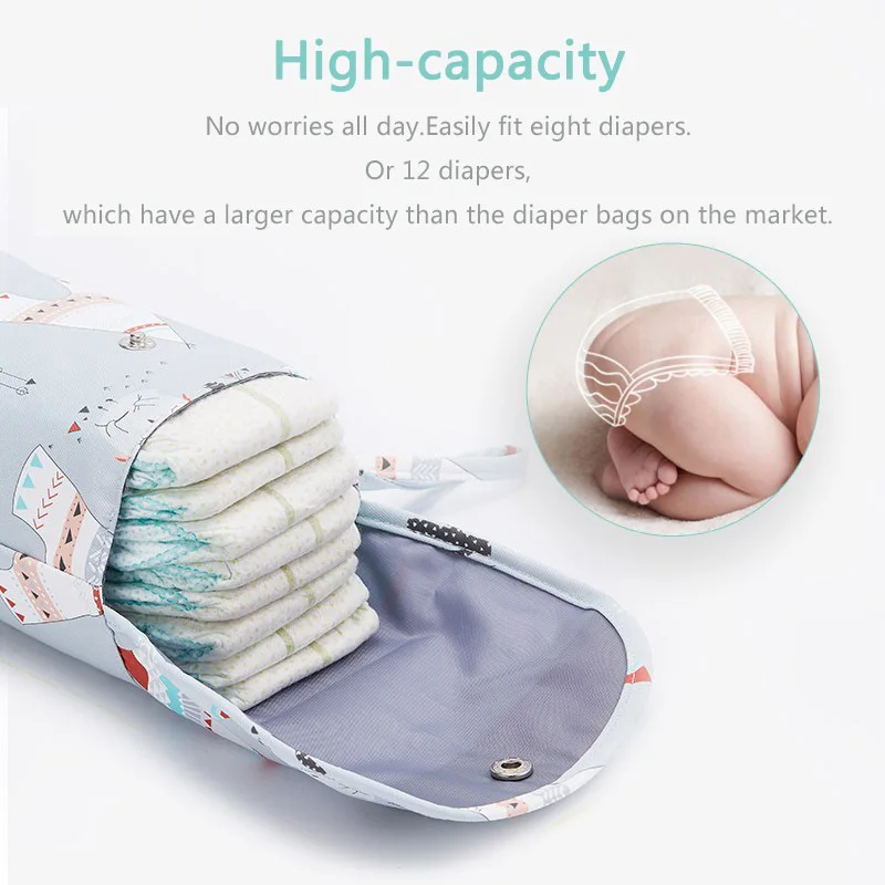 Baby Windel Tasche Wasserdicht Nass Trocken Pack Mumie Lagerung Beutel Windel Organizer Einsatz Tote Geldbörse Reise Kinderwagen Tragen Tasche – Detail 3